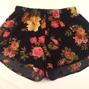 Ambiance Apparel Floral Flowy Shorts